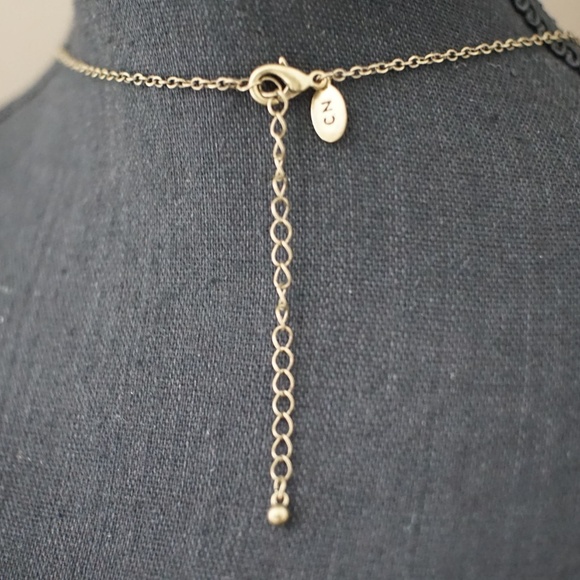 Fringe turquoise necklace. Adjustable - Picture 4 of 5